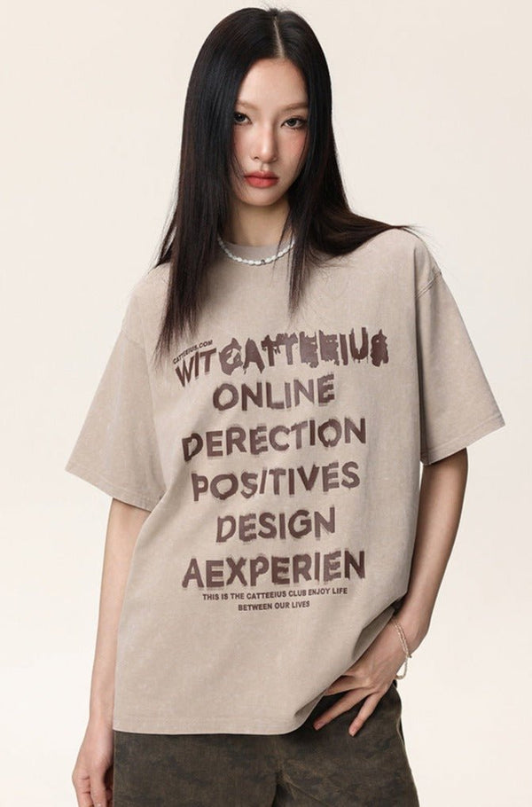 Graffiti Letter Print Tee - COPPING THREADS - CATTEE