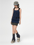 Graffiti Striped Ruffle Hem Tank Top - COPPING THREADS - CT Coquette