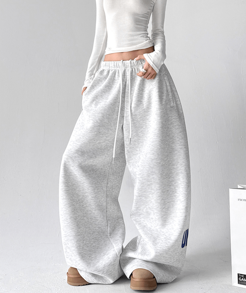 Graphic Drawstring Wide-Leg Sweatpants Secondary image