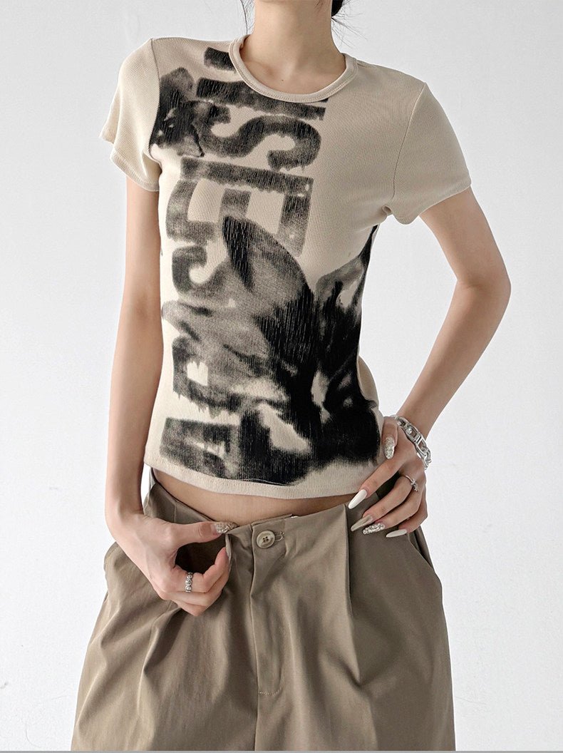 Graphic Fitted Crop T-Shirt - CT913 - COPPING THREADS - CT ORIGINALS