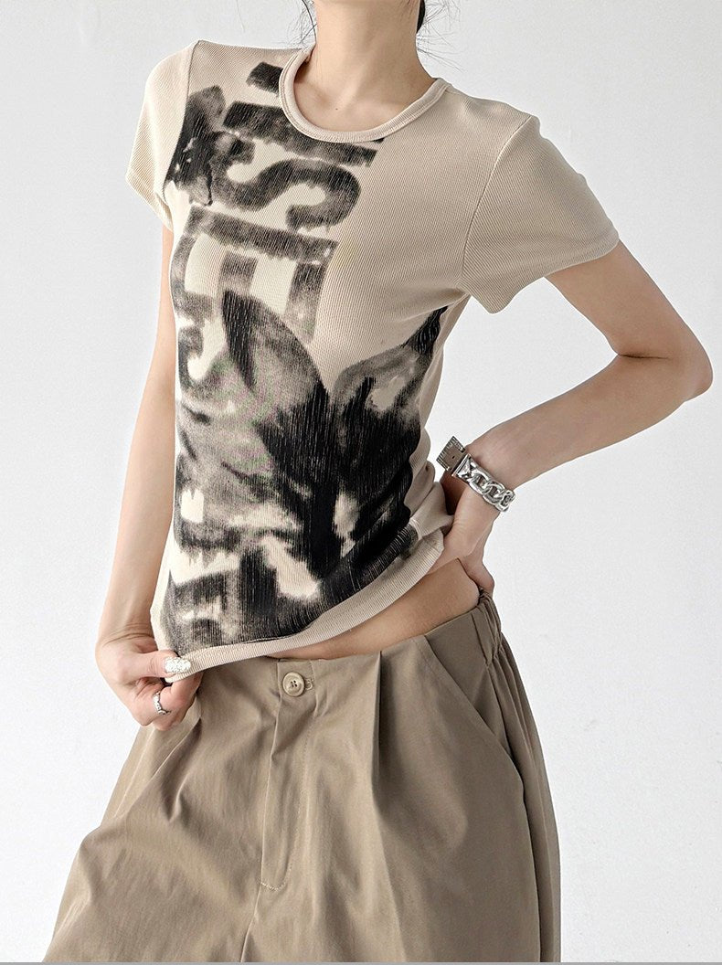 Graphic Fitted Crop T-Shirt - CT913 - COPPING THREADS - CT ORIGINALS