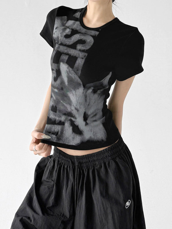 Graphic Fitted Crop T-Shirt - CT913 - COPPING THREADS - CT ORIGINALS