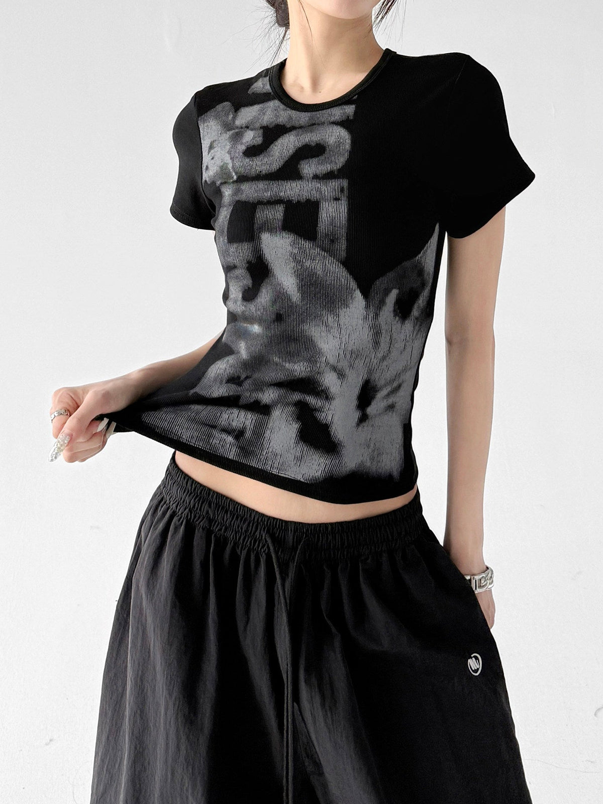 Graphic Fitted Crop T-Shirt - CT913 - COPPING THREADS - CT ORIGINALS