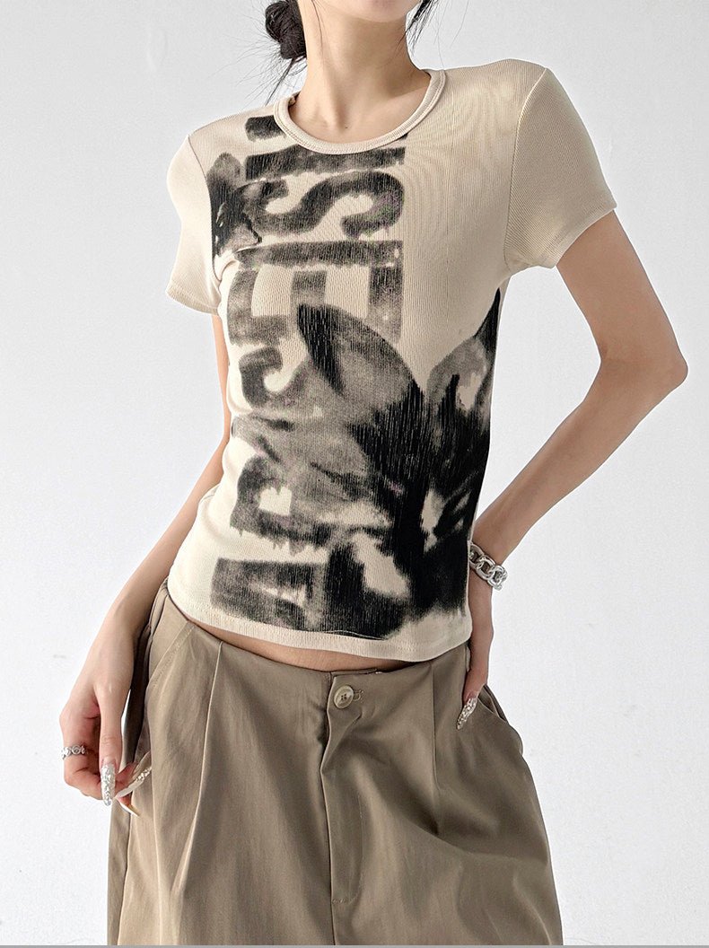 Graphic Fitted Crop T-Shirt - CT913 - COPPING THREADS - CT ORIGINALS