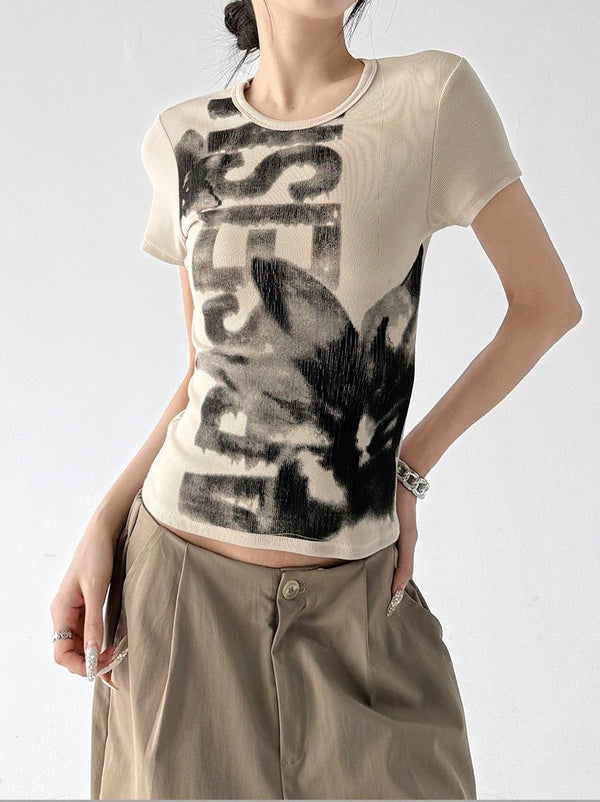 Graphic Fitted Crop T-Shirt - CT913 - COPPING THREADS - CT ORIGINALS