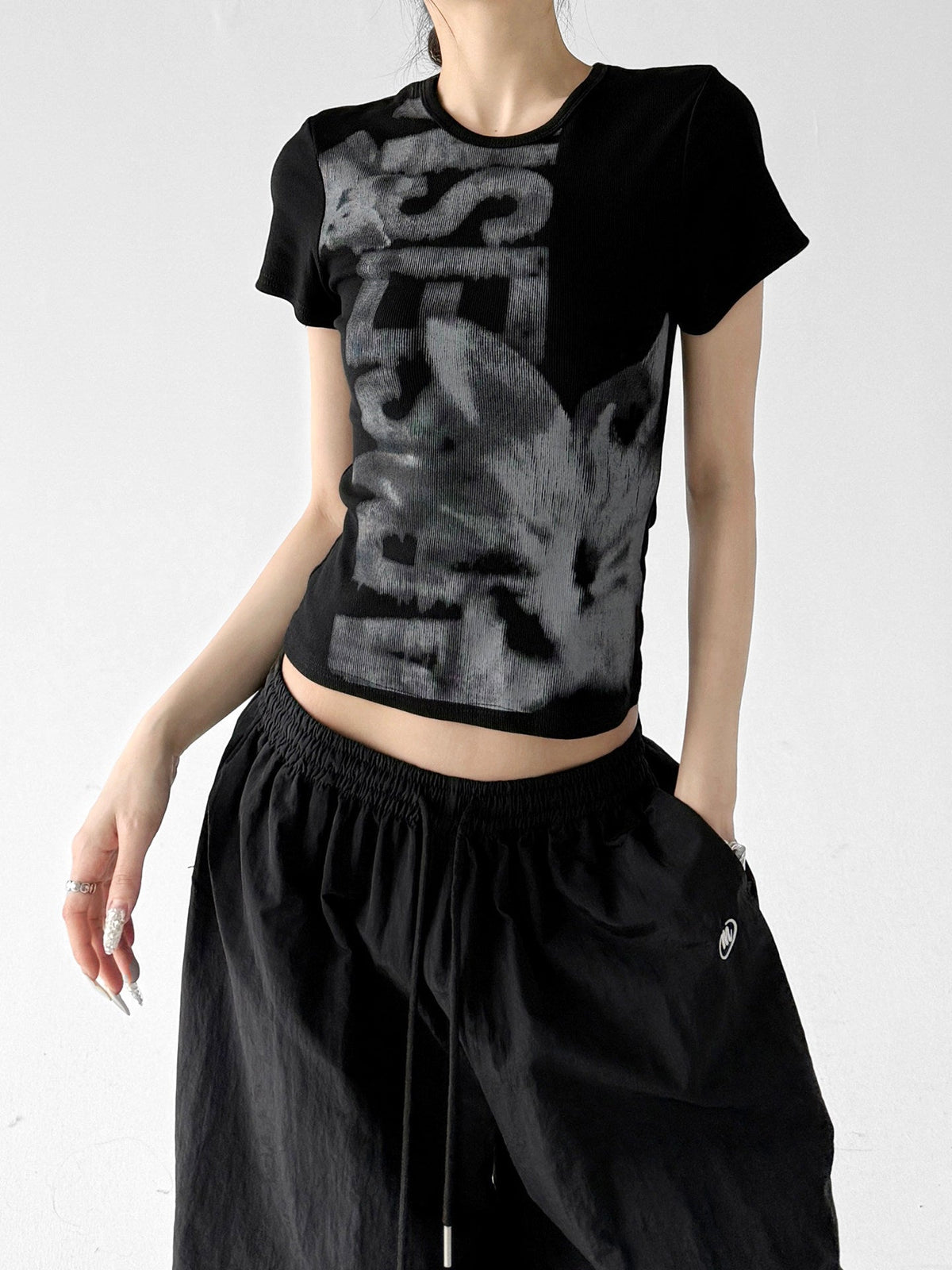 Graphic Fitted Crop T-Shirt - CT913 - COPPING THREADS - CT ORIGINALS