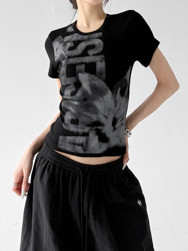 Graphic Fitted Crop T-Shirt - CT913 - COPPING THREADS - CT ORIGINALS