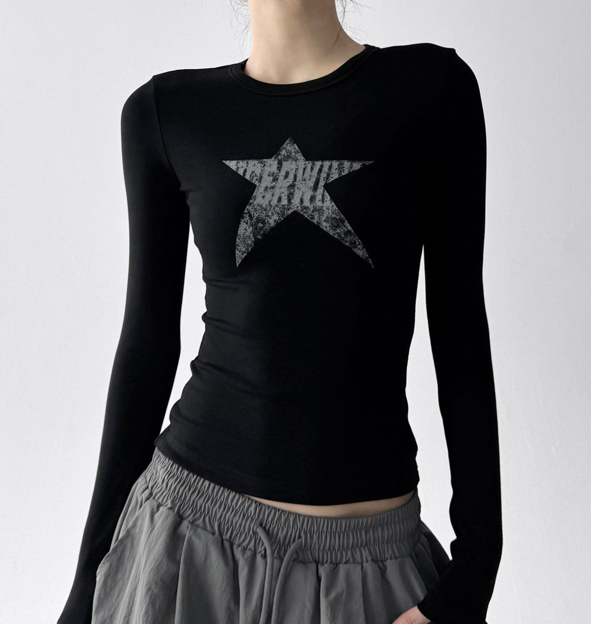 Graphic Star Fitted Long-Sleeve Top - CT52169 - COPPING THREADS - CT ORIGINALS