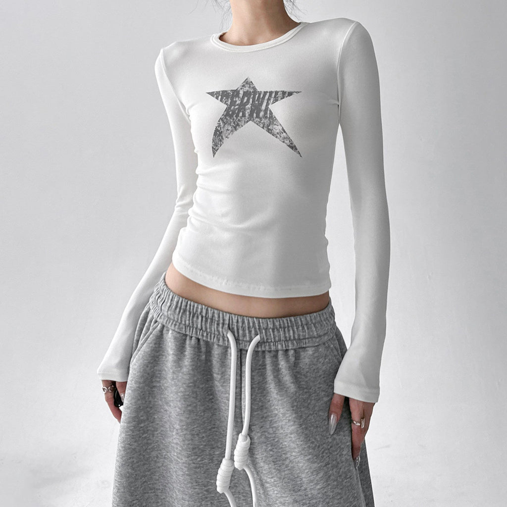 Graphic Star Fitted Long-Sleeve Top - CT52169 - COPPING THREADS - CT ORIGINALS