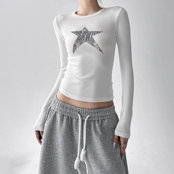 Graphic Star Fitted Long-Sleeve Top - CT52169 - COPPING THREADS - CT ORIGINALS