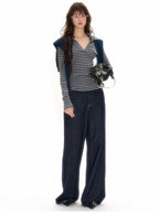 Gray - Black Striped Knit Polo Long Sleeve Shirt - COPPING THREADS - CHICISLAND