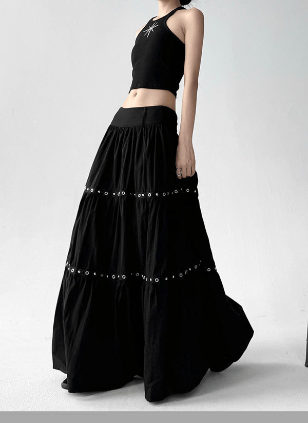 Grommet - Tiered Maxi Skirt - COPPING THREADS - CT Select