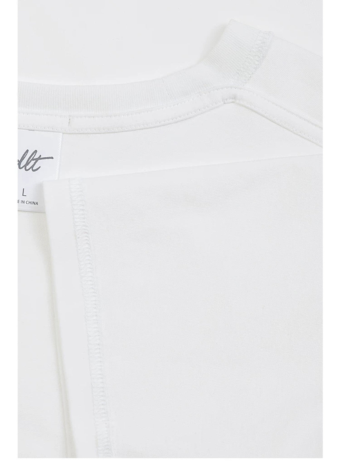IDLT T-shirt, white inner neckline and sleeve seam.