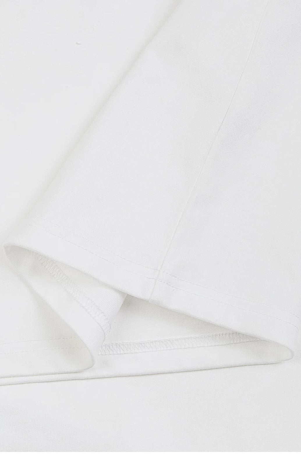 IDLT T-shirt, white folded hem.
