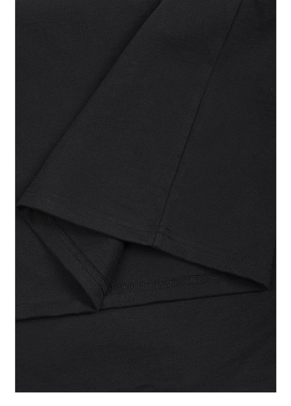 IDLT T-shirt, black folded hem.