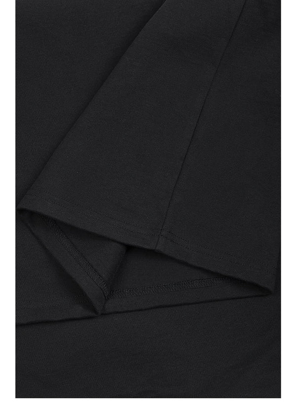 IDLT T-shirt, black folded hem.
