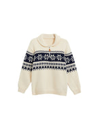 Half - Zip Funnel Neck Fair Isle Knit Sweater - COPPING THREADS - CT Select