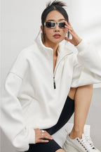 Half Zip Oversized Drop Shoulder Sweartshirt - COPPING THREADS - CT Select