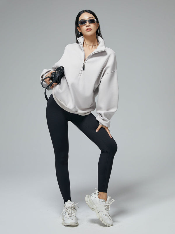 Half Zip Oversized Drop Shoulder Sweartshirt - COPPING THREADS - CT Select