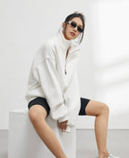 Half Zip Oversized Drop Shoulder Sweartshirt - COPPING THREADS - CT Select