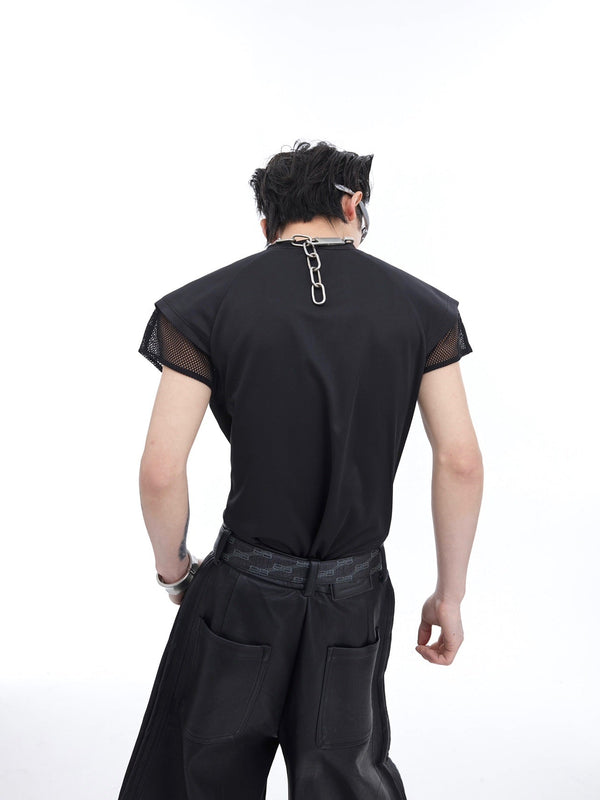 Half - Zip Punk Mesh Tank Top Tee - COPPING THREADS - ArguE CulturE