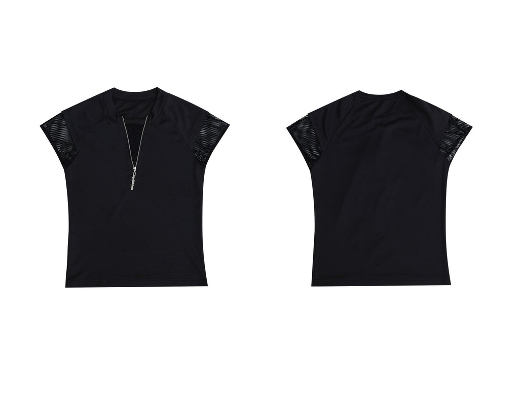 Half - Zip Punk Mesh Tank Top Tee - COPPING THREADS - ArguE CulturE
