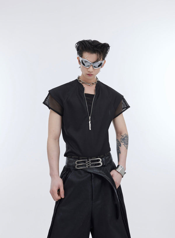 Half - Zip Punk Mesh Tank Top Tee - COPPING THREADS - ArguE CulturE
