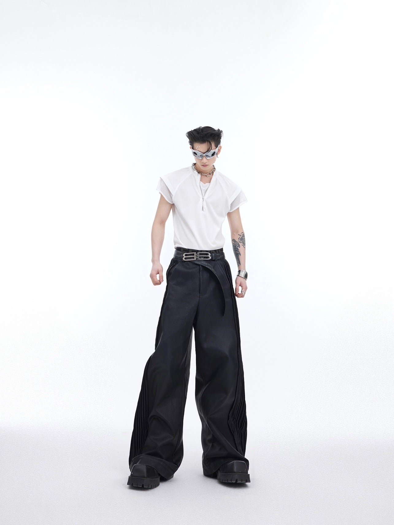 Half - Zip Punk Mesh Tank Top Tee - COPPING THREADS - ArguE CulturE