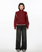 Half - Zip Stand Collar Knit Sweater - COPPING THREADS - CT Select