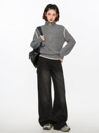 Half - Zip Stand Collar Knit Sweater - COPPING THREADS - CT Select