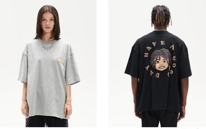 Hand - drawn Afro Puff Foam Print Tee - COPPING THREADS - Harsh and Cruel