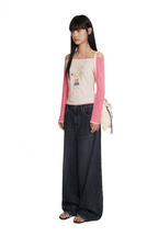 Hand - Drawn Bunny Graphic Off - Shoulder Tee - COPPING THREADS - MOROMORO