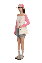 Hand - Drawn Bunny Graphic Off - Shoulder Tee - COPPING THREADS - MOROMORO