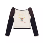 Hand - Drawn Bunny Graphic Off - Shoulder Tee - COPPING THREADS - MOROMORO