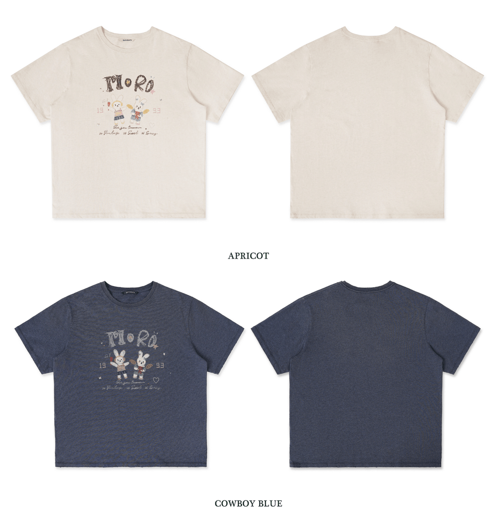 Hand - Drawn Bunny Rhinestone Tee - COPPING THREADS - MOROMORO