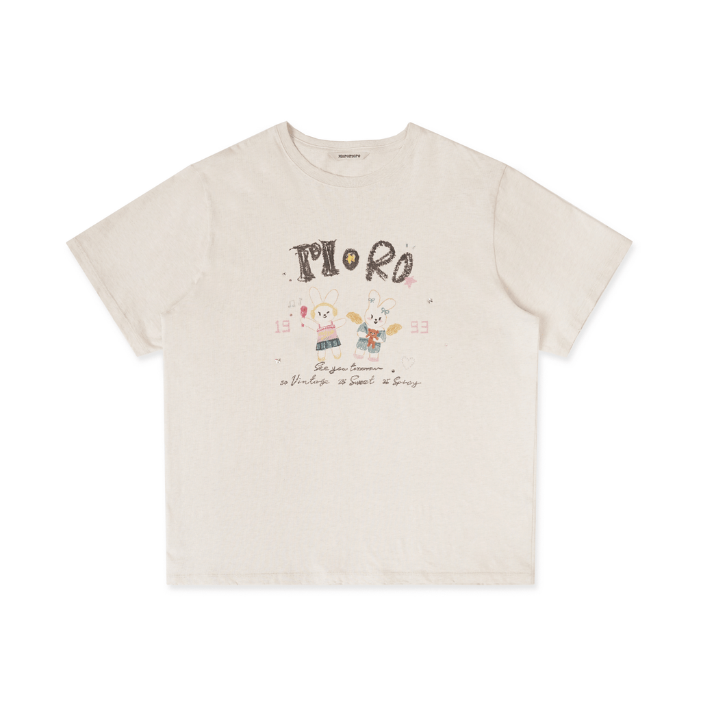 Hand - Drawn Bunny Rhinestone Tee - COPPING THREADS - MOROMORO