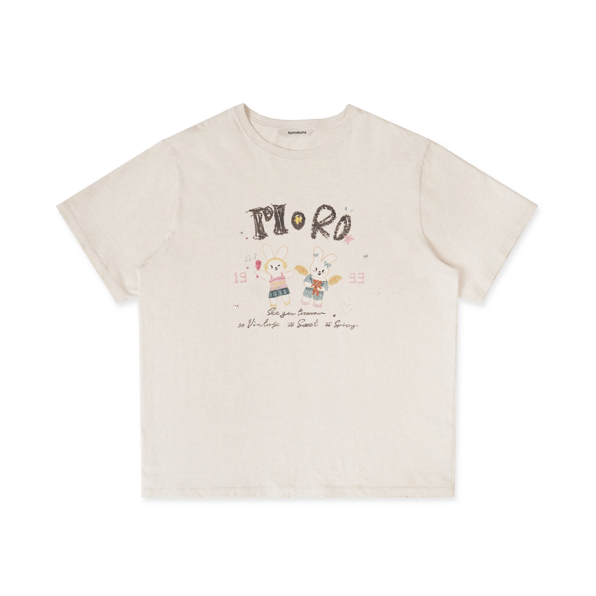Hand - Drawn Bunny Rhinestone Tee - COPPING THREADS - MOROMORO