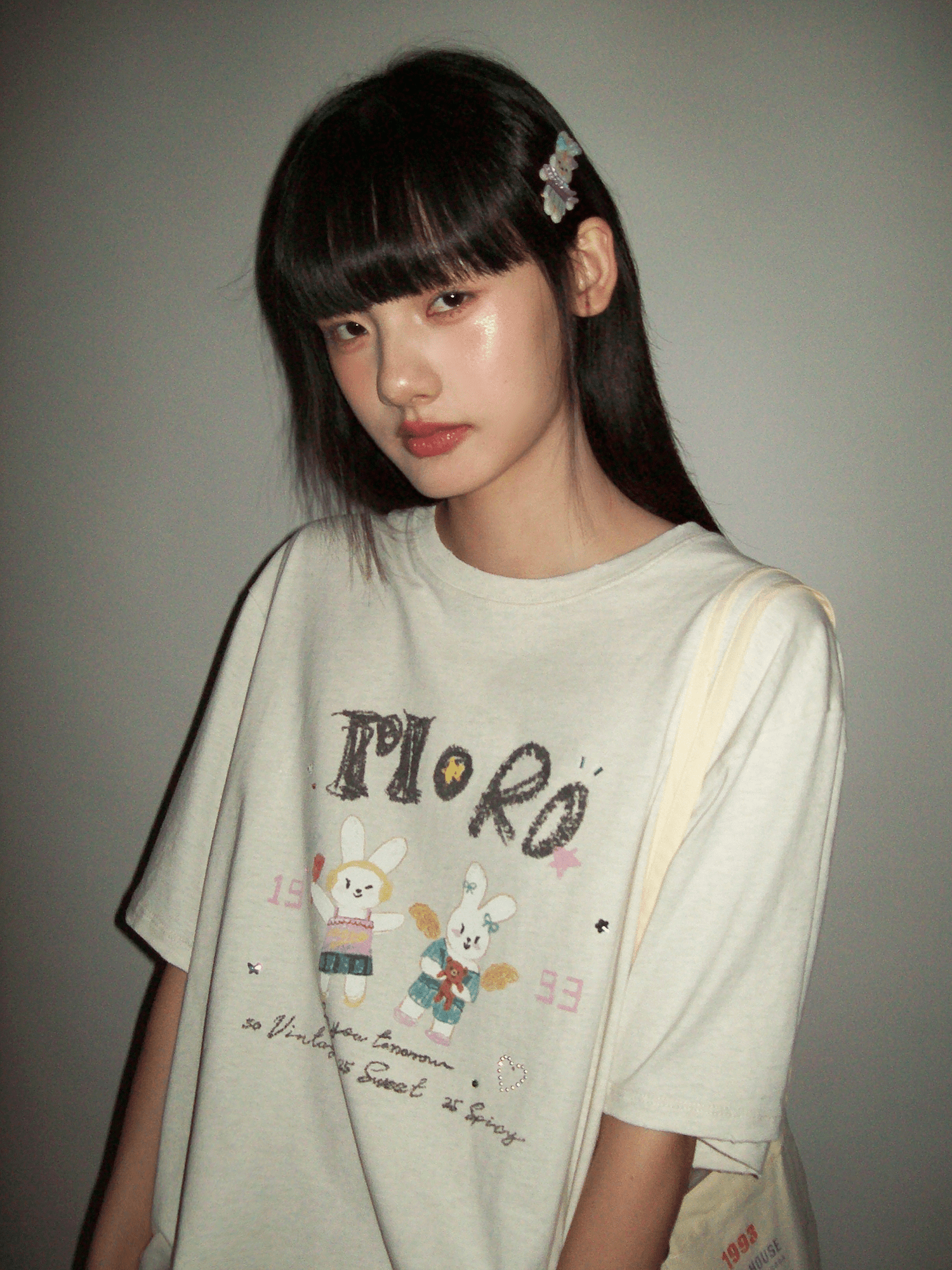 Hand - Drawn Bunny Rhinestone Tee - COPPING THREADS - MOROMORO