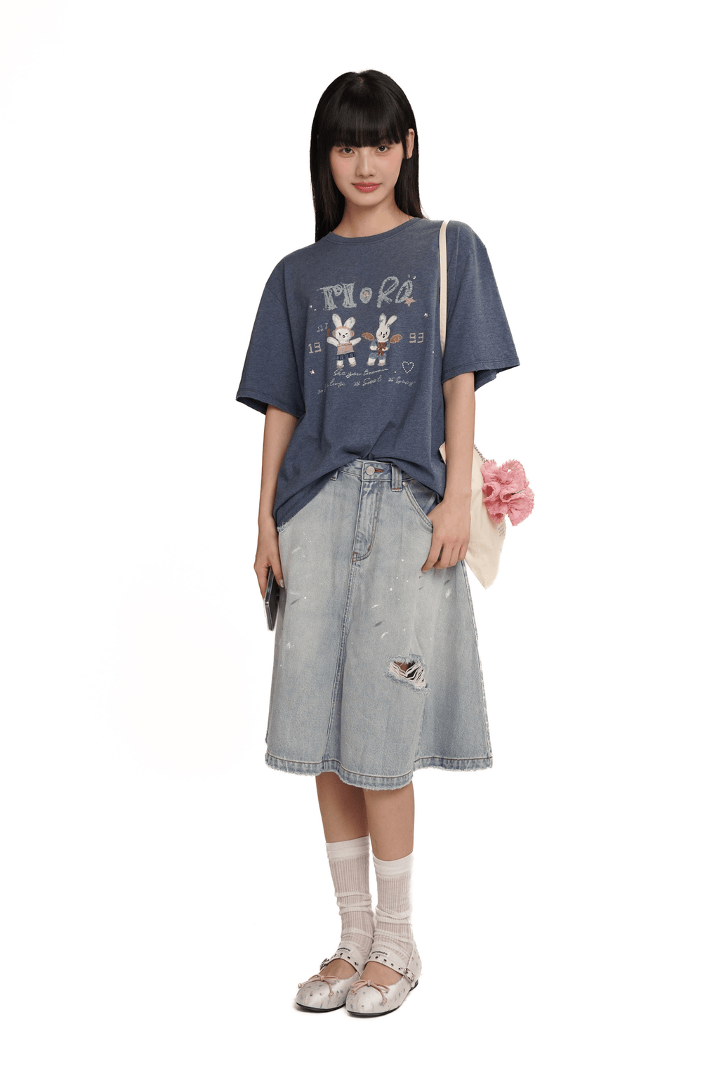 Hand - Drawn Bunny Rhinestone Tee - COPPING THREADS - MOROMORO