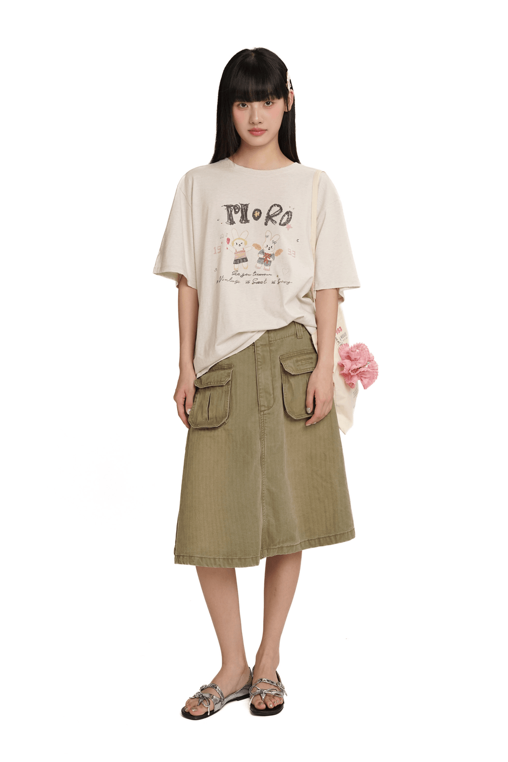 Hand - Drawn Bunny Rhinestone Tee - COPPING THREADS - MOROMORO