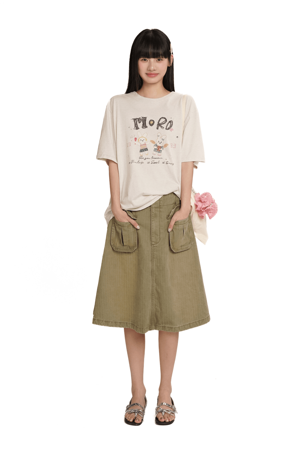 Hand - Drawn Bunny Rhinestone Tee - COPPING THREADS - MOROMORO