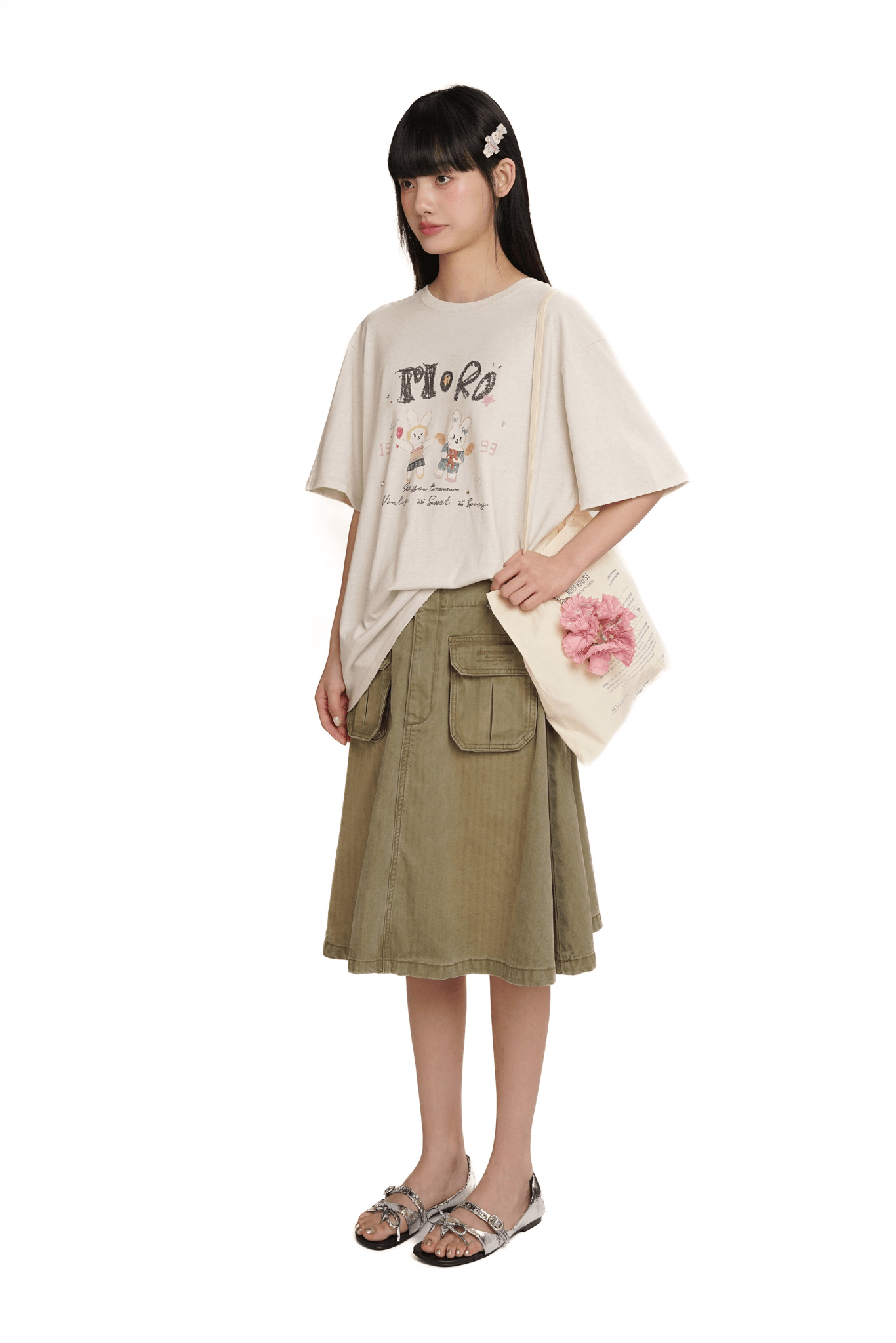 Hand - Drawn Bunny Rhinestone Tee - COPPING THREADS - MOROMORO