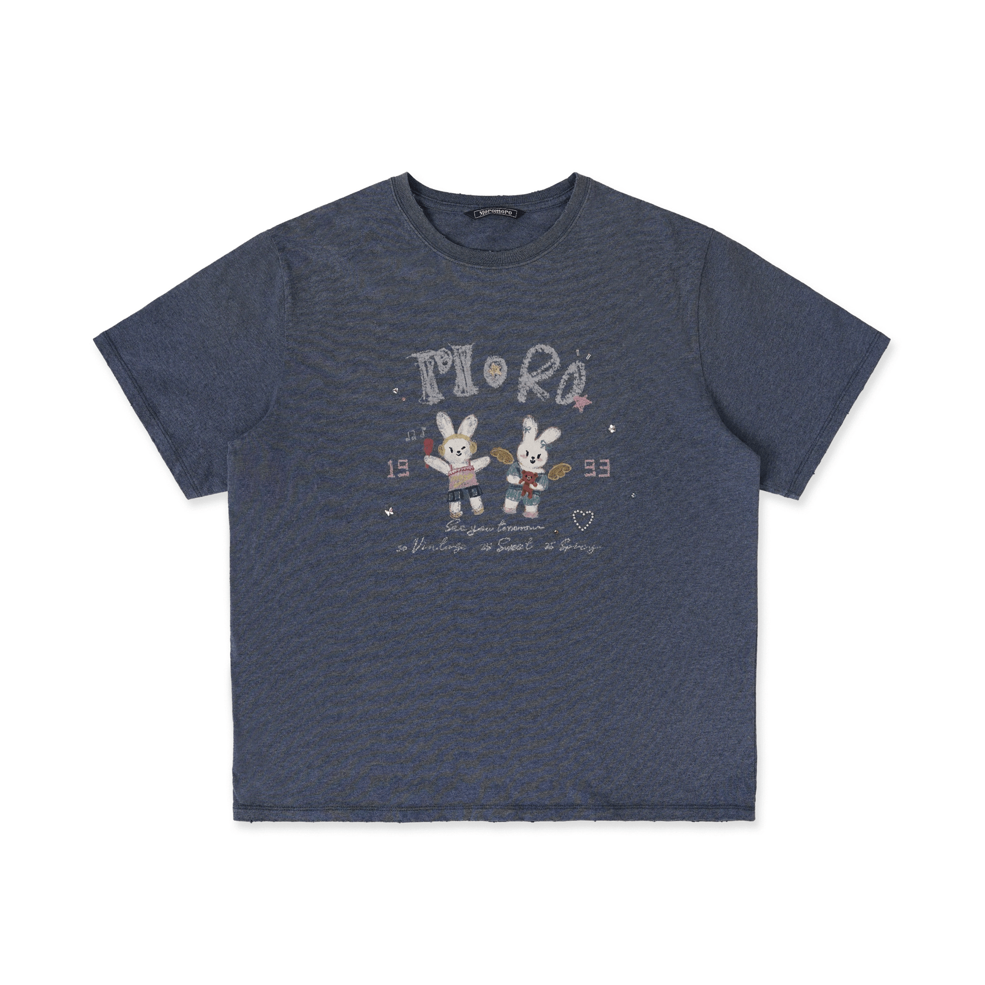 Hand - Drawn Bunny Rhinestone Tee - COPPING THREADS - MOROMORO