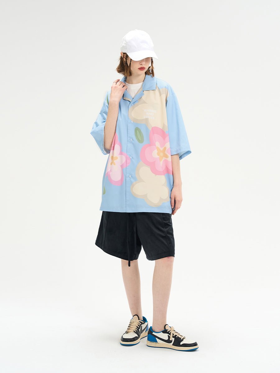 Hand - Drawn Floral Print Short Sleeve Shirt - COPPING THREADS - Harsh and Cruel
