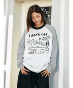 Hand - Drawn Graphic Striped Raglan Sleeve Tee - COPPING THREADS - Harsh and Cruel