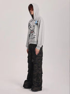 Hand - Drawn Spotted Dog Print Zip - Up Hoodie - COPPING THREADS - ARTMONSTER