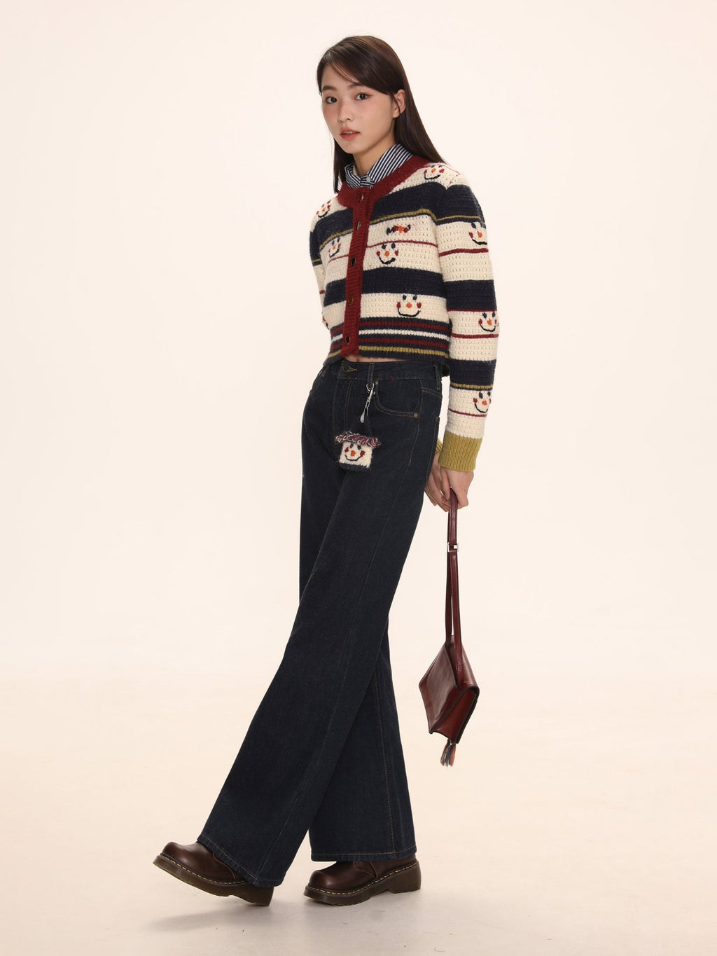 Hand - Embroidered Snowman Short Cardigan - COPPING THREADS - MOROMORO