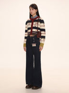 Hand - Embroidered Snowman Short Cardigan - COPPING THREADS - MOROMORO