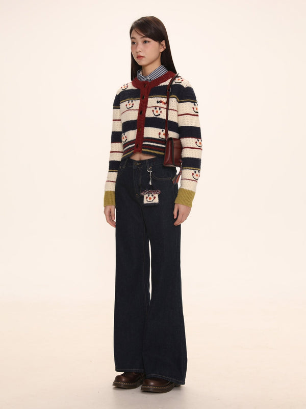Hand - Embroidered Snowman Short Cardigan - COPPING THREADS - MOROMORO