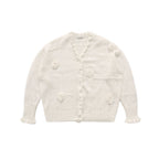 Hand - Knitted Floral Pearl Hollow - Out Knit Cardigan - COPPING THREADS - MOROMORO
